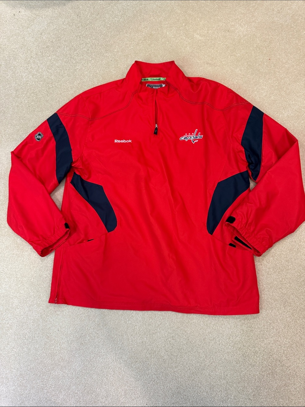 Reebok Red and Navy Washington Capitals Windbreaker Pullover